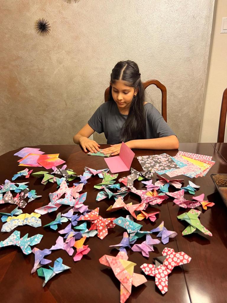 Handcraft butterflies for the Hospice center