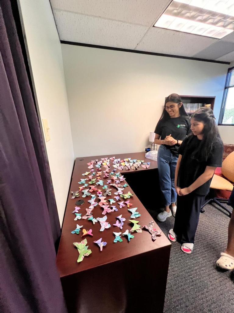 Handcraft butterflies for the Hospice center